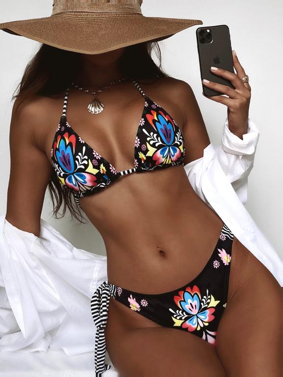 Print Bikinis Sexy Bandage Swimsuit Women Triangle Bathing Suits Swimwear Bella Mia