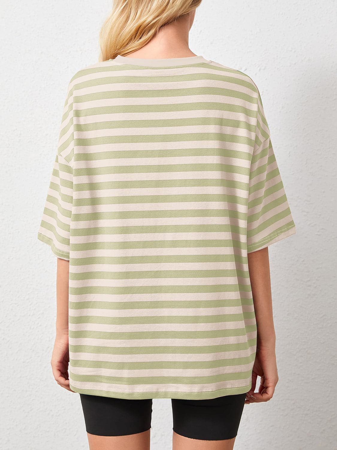 Striped Round Neck Half Sleeve T-Shirt.