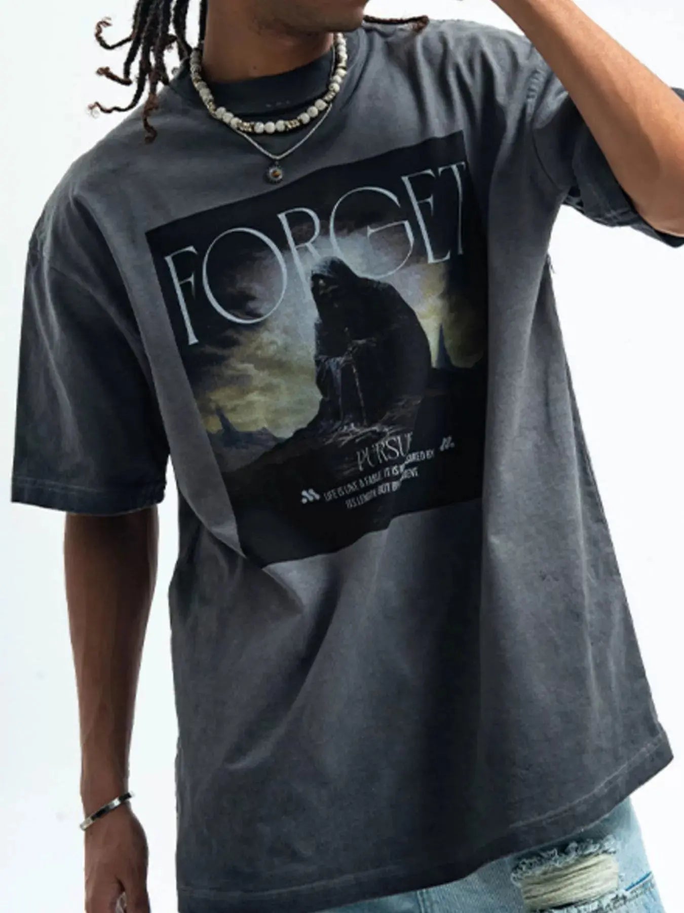 Men's Vintage Wash Graphic Oversized T-Shirt Simply Love