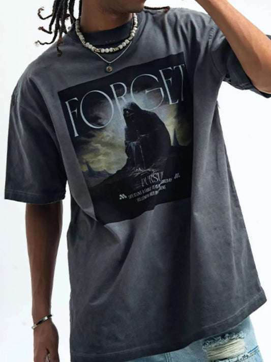 Men's Vintage Wash Graphic Oversized T-Shirt Simply Love