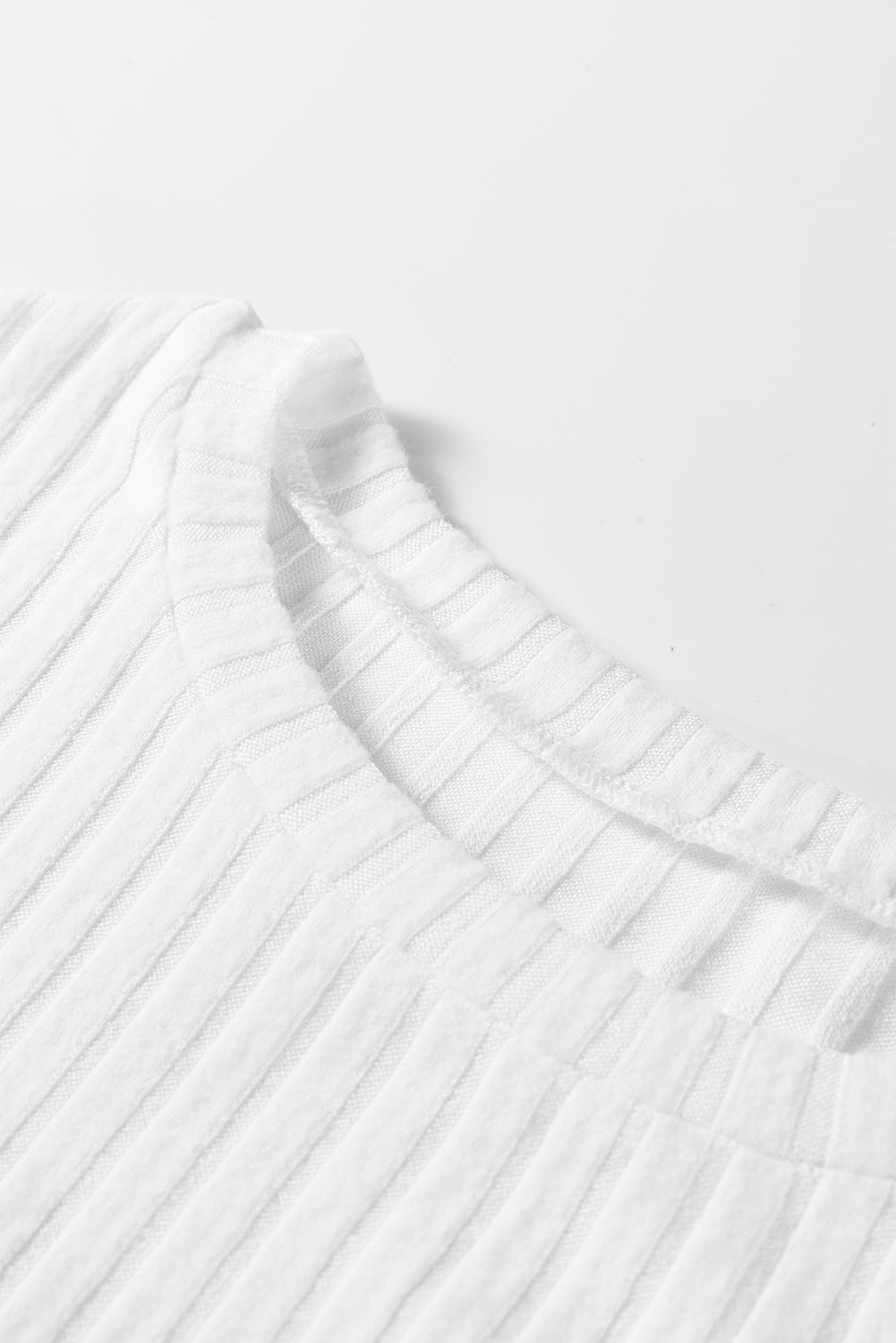 Dear-Lover White Ribbed Knit Women's Casual Top: Everyday Wear, Long Sleeve Dear-Lover Dropshipping