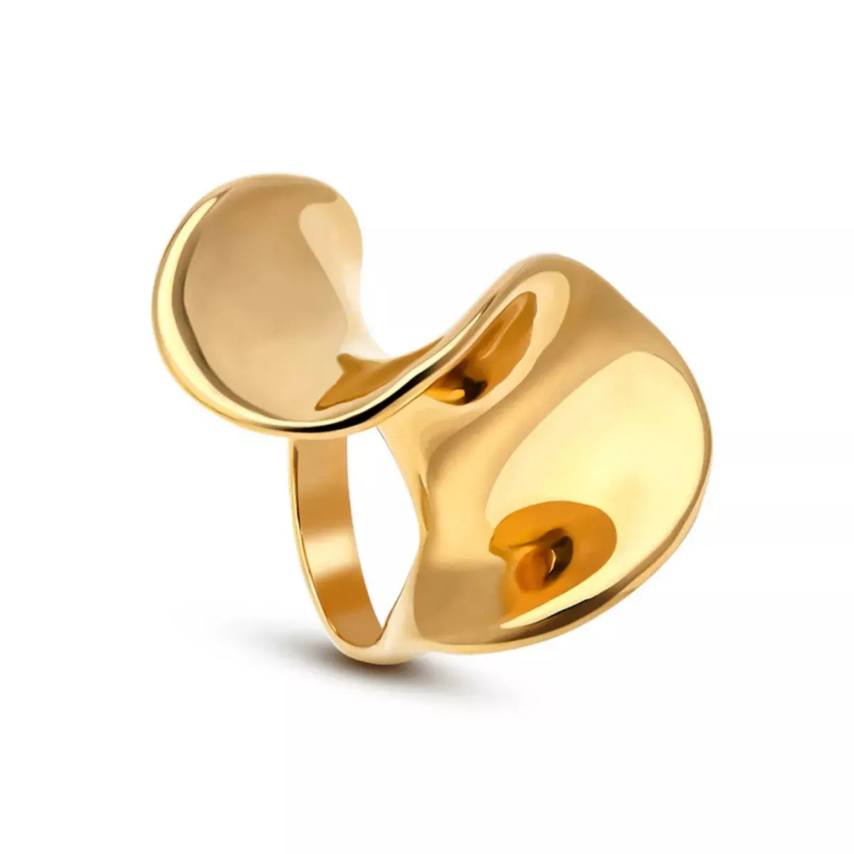 18K Gold-Plated Copper Geometric Sculptural Ring Simply Love