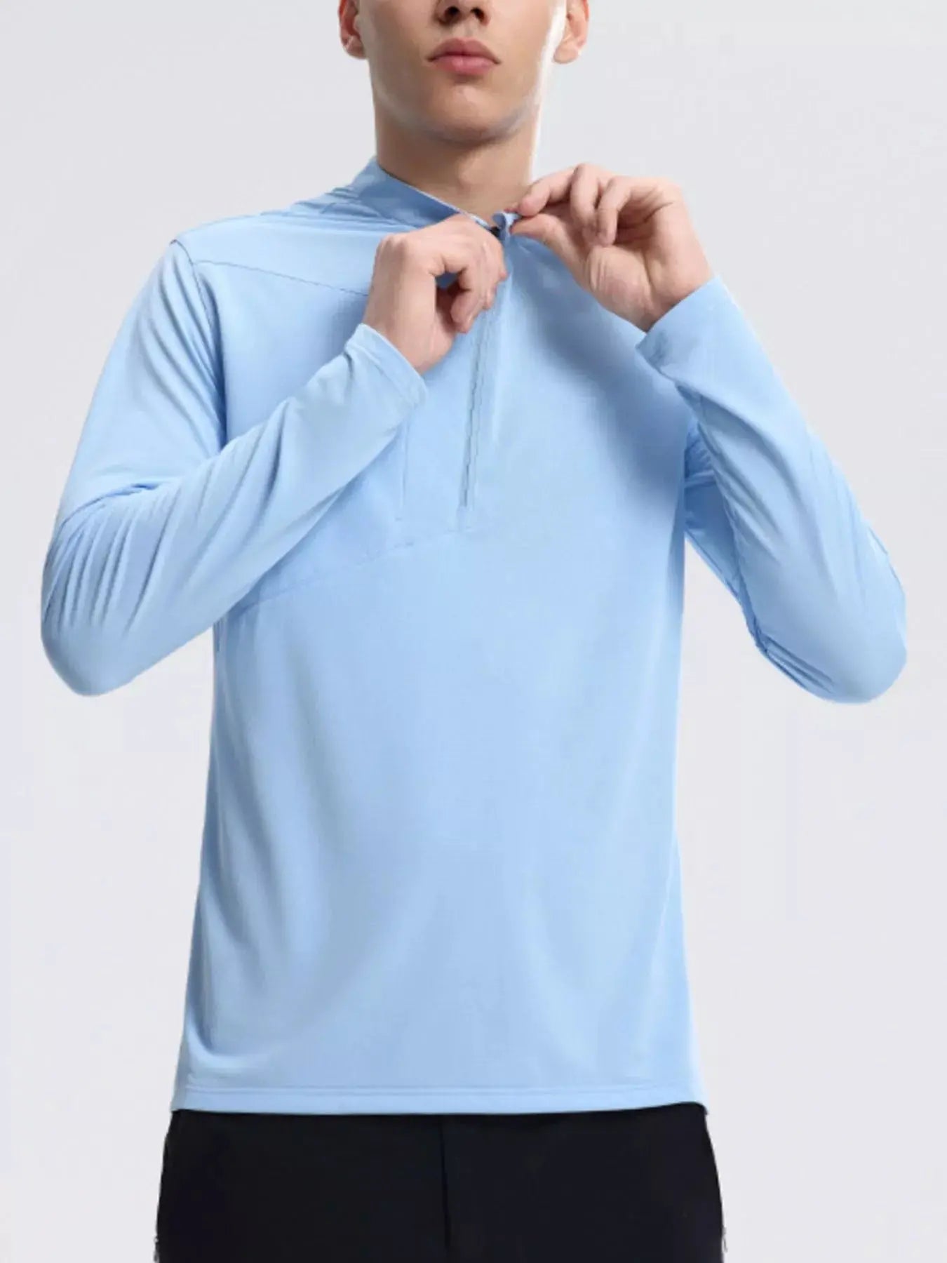 Men's Plus Size Slim Fit Quarter-Zip Sweatshirt Simply Love