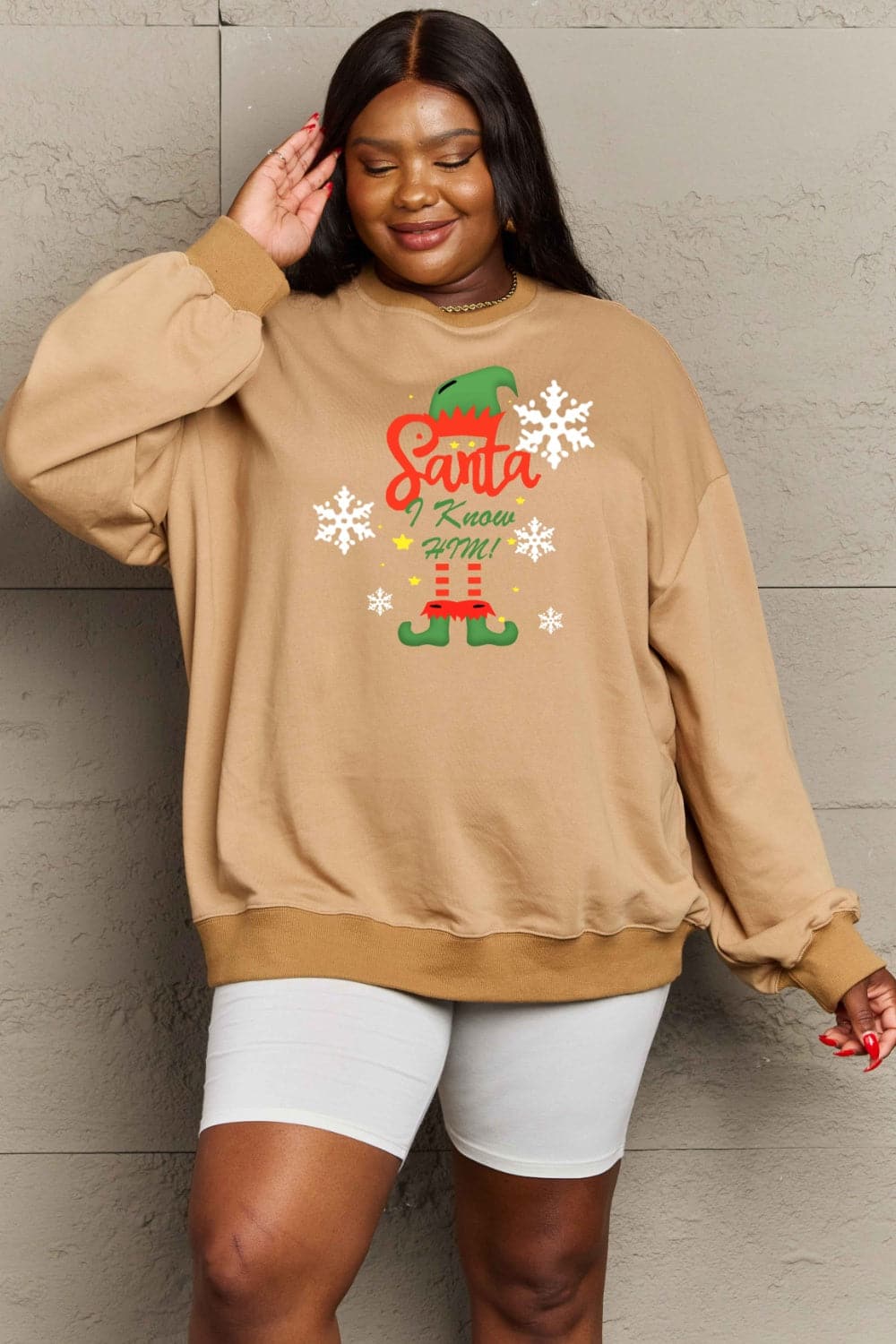 Simply Love Full Size Graphic Round Neck Sweatshirt.