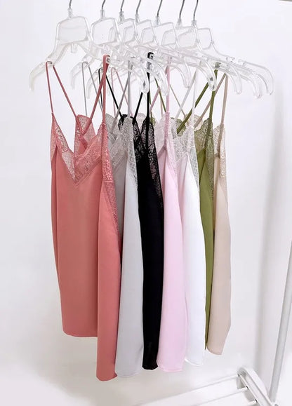 BiBi Lace Cami Solid Tank Top - Love Salve 