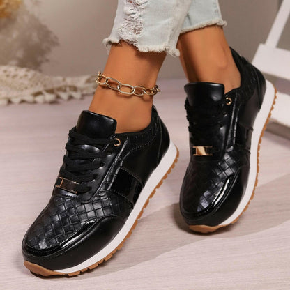 Lace-Up PU Leather SneakersLace-Up PU Leather Sneakers
 Step up your style game with our Lace-Up PU Leather Sneakers. Elevate your footwear collection with these sleek and comfortable sneakersLove Salve PU Leather SneakersShoes