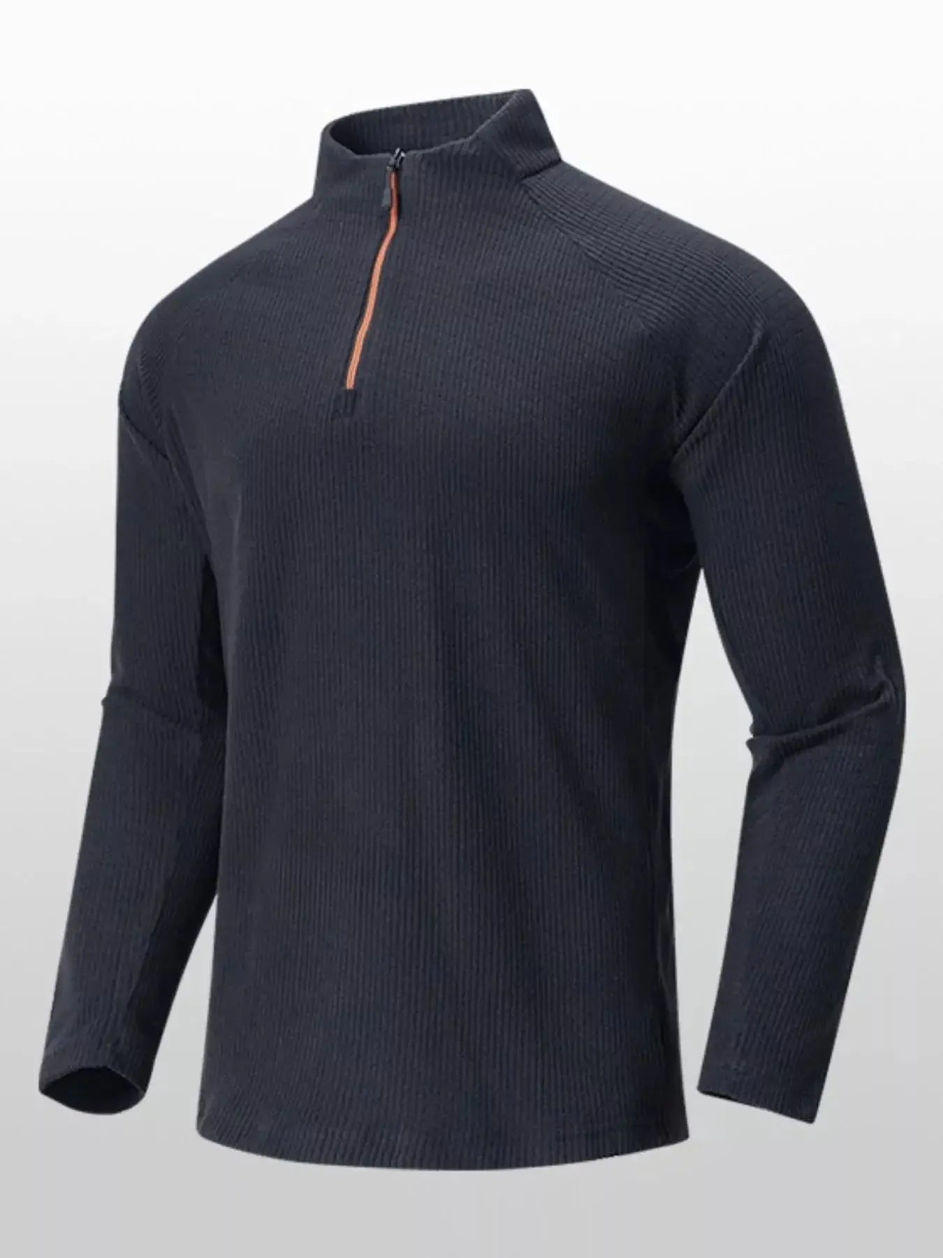 Men's Plus Size Textured Quarter-Zip Long Sleeve Top Simply Love