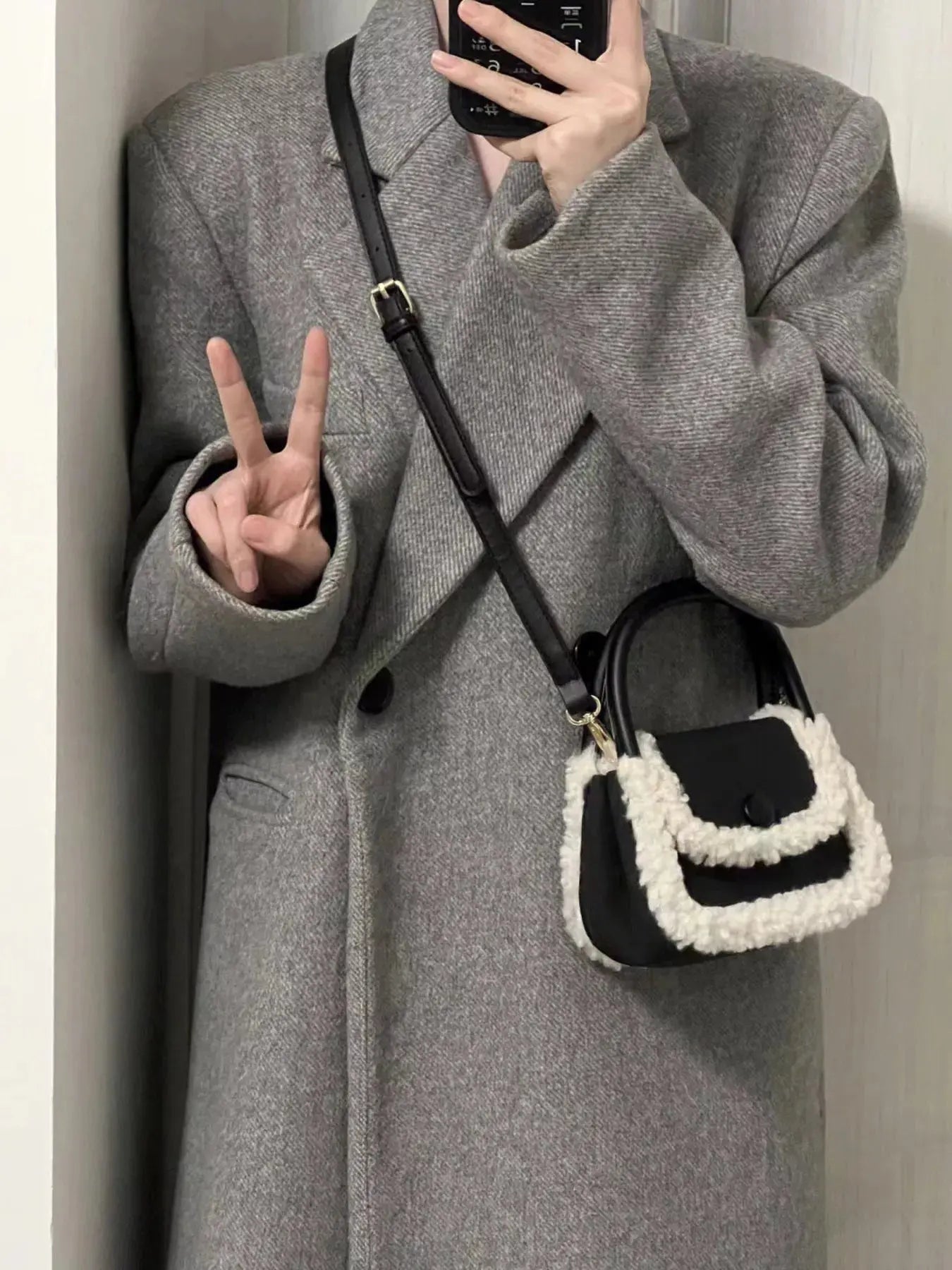 Fluffy Trim Mini Crossbody Bag With Plush Exterior Imported Simply Love