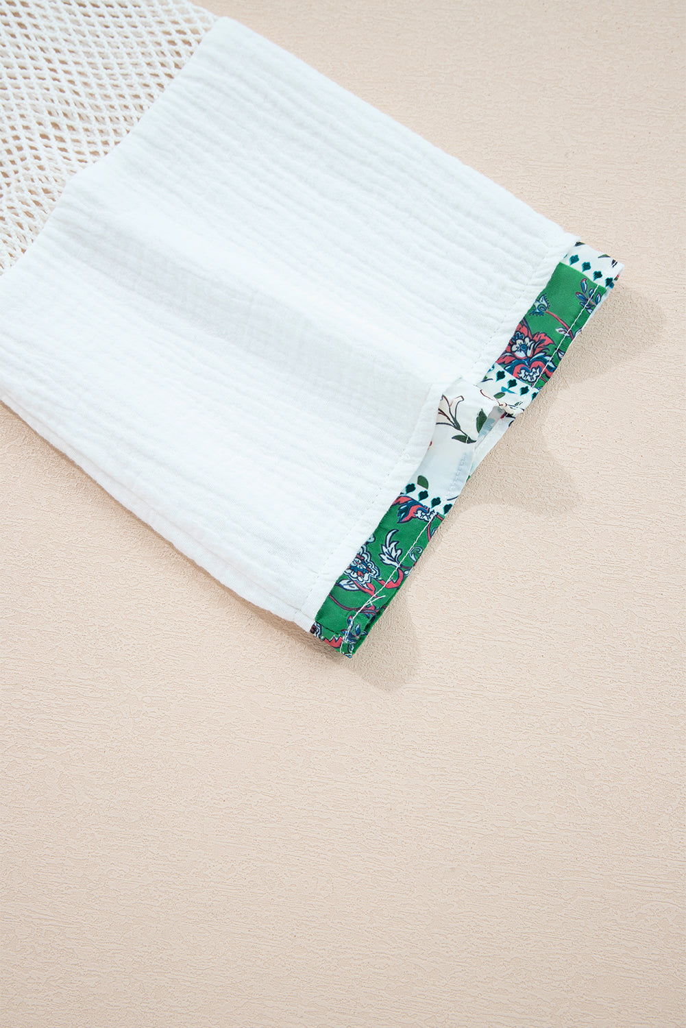 Premium White Plant Mesh Patch Color Block Half Button Blouse Dear-Lover Dropshipping