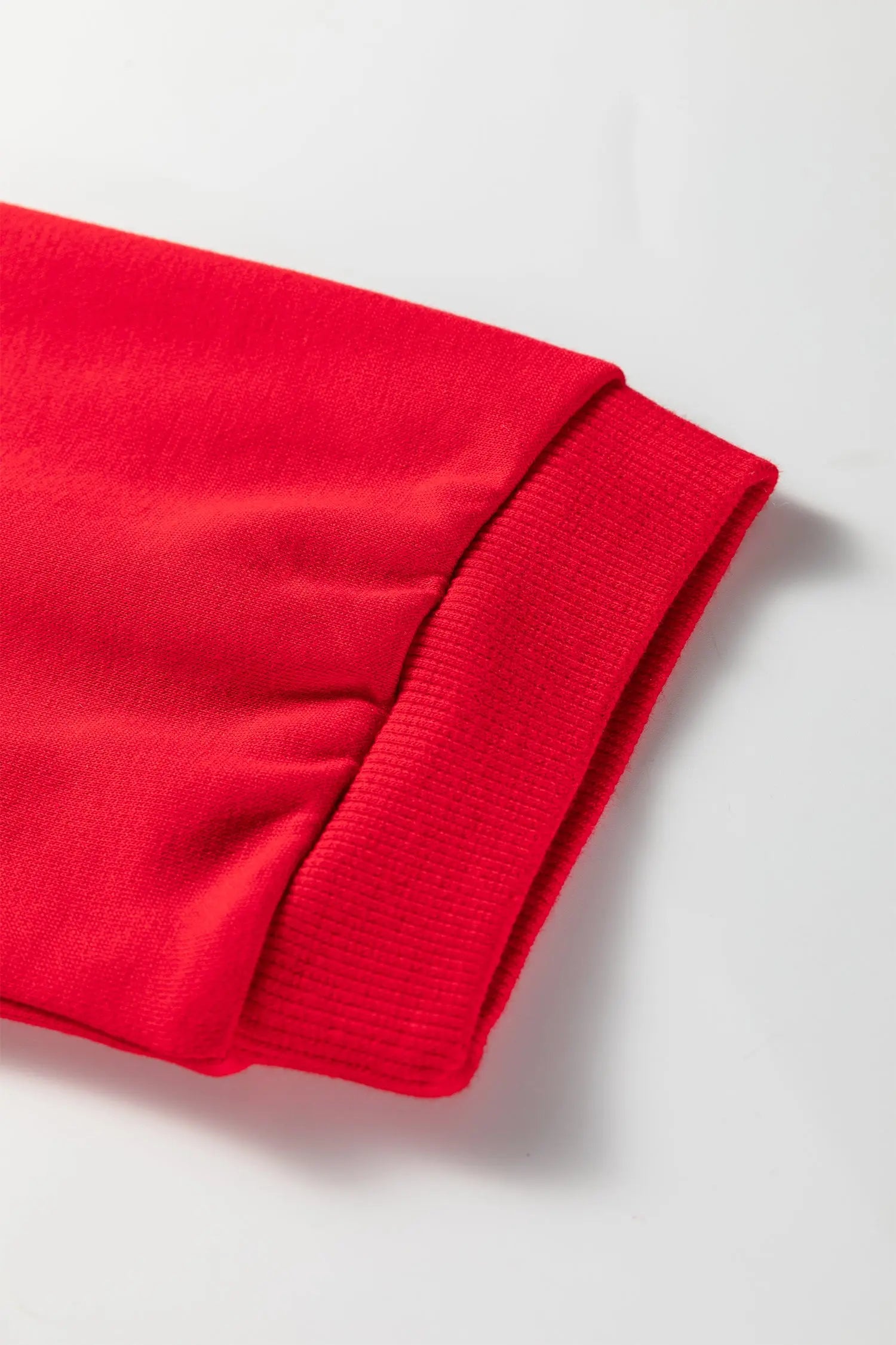 Fiery Red Floral Bow Patchwork Exposed Seam Slit Baggy Sweatshirt Dear-Lover Dropshipping