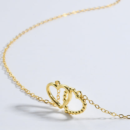 Heart Shape Spring Ring Closure Necklace.