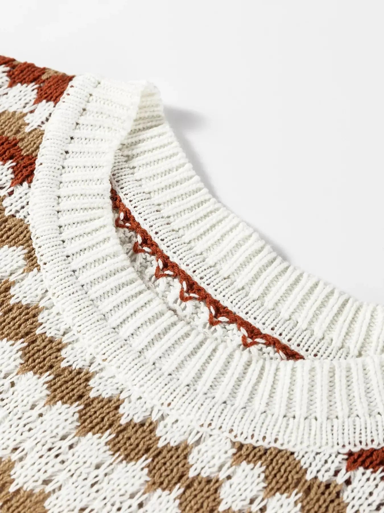 Stripe Eyelet Patterned Drop Shoulder Sweater Simply Love