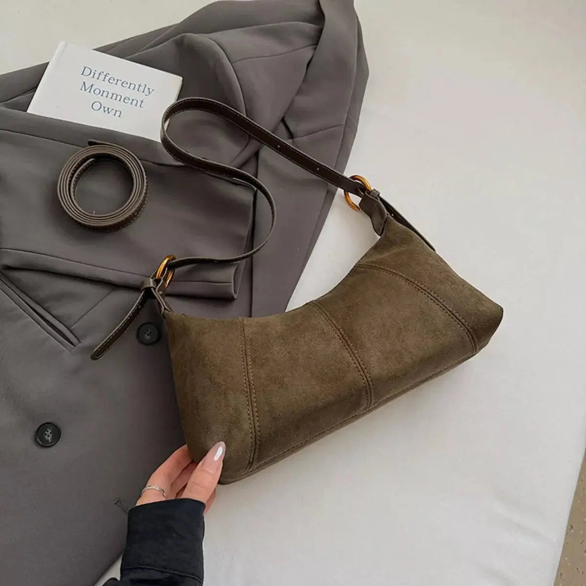 Lightweight Solid Color Shoulder Bag Simply Love