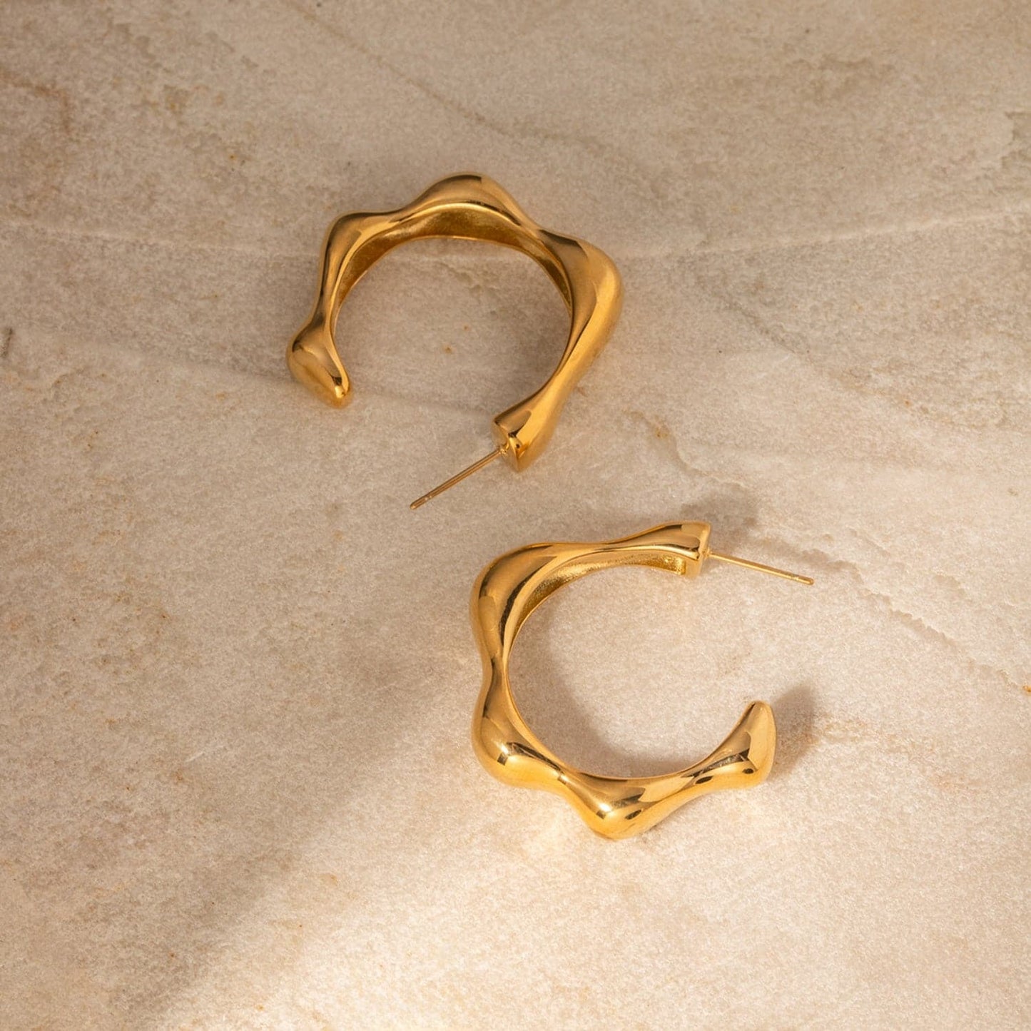 Stainless Steel C-Hoop Earrings.