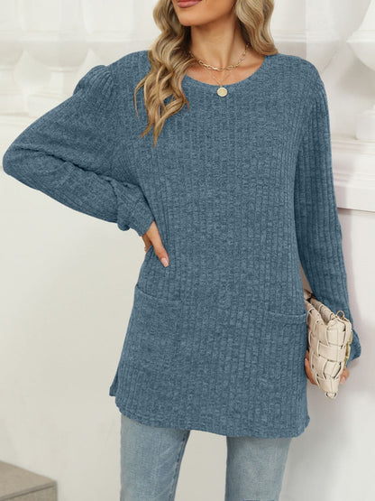 Stylish pocketed long sleeve tee