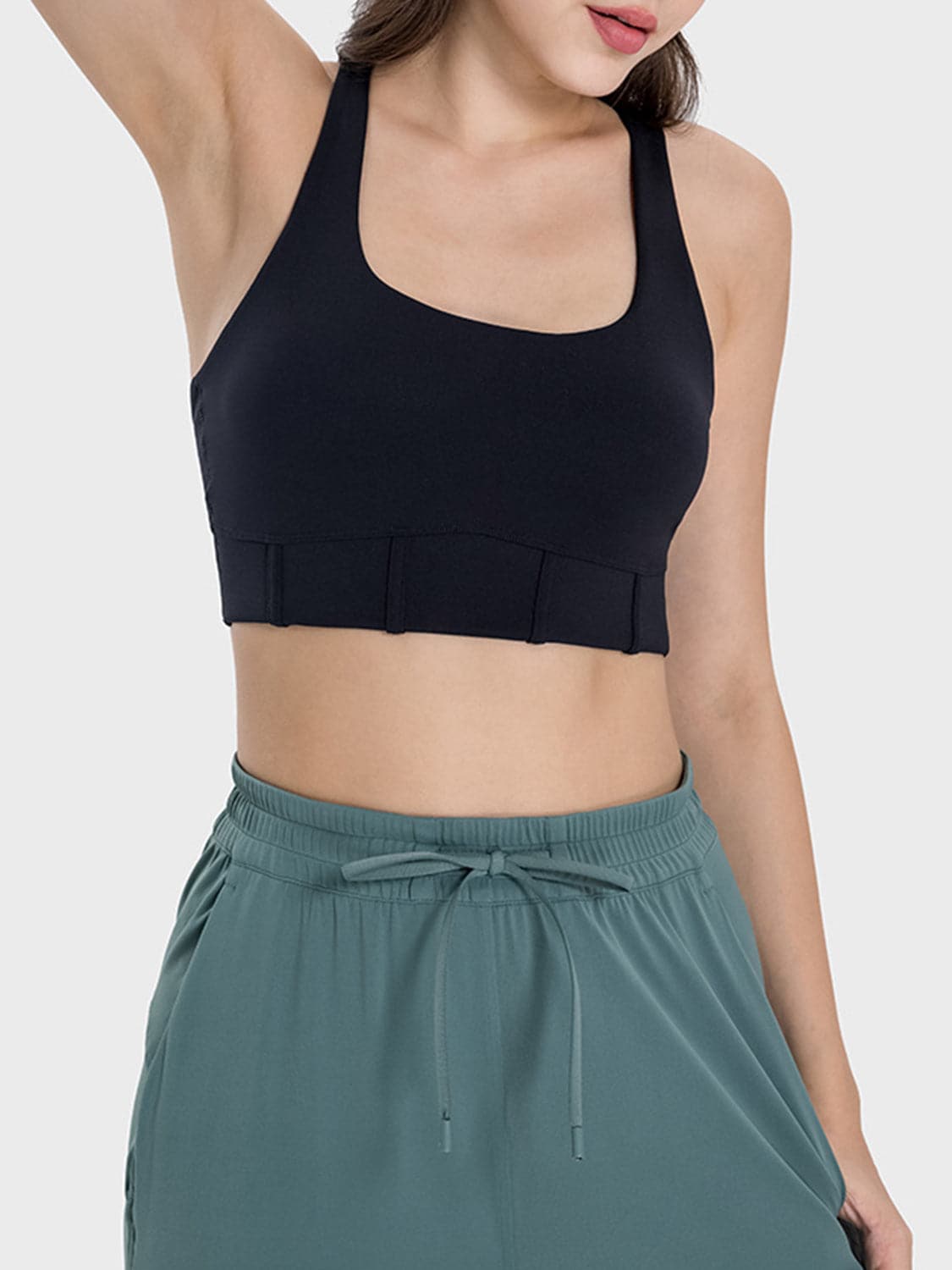 Square Neck Wide Strap Active Tank.