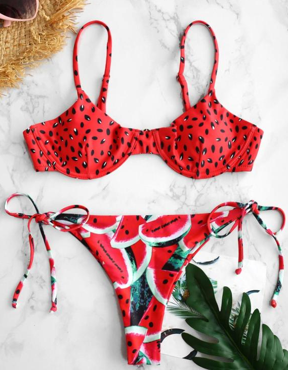 Knot bikinis Mujer Deep v-neck swimsuit Women bathing suit Push up swimwear women High cut Summer bathers Print bikini set Bella Mia