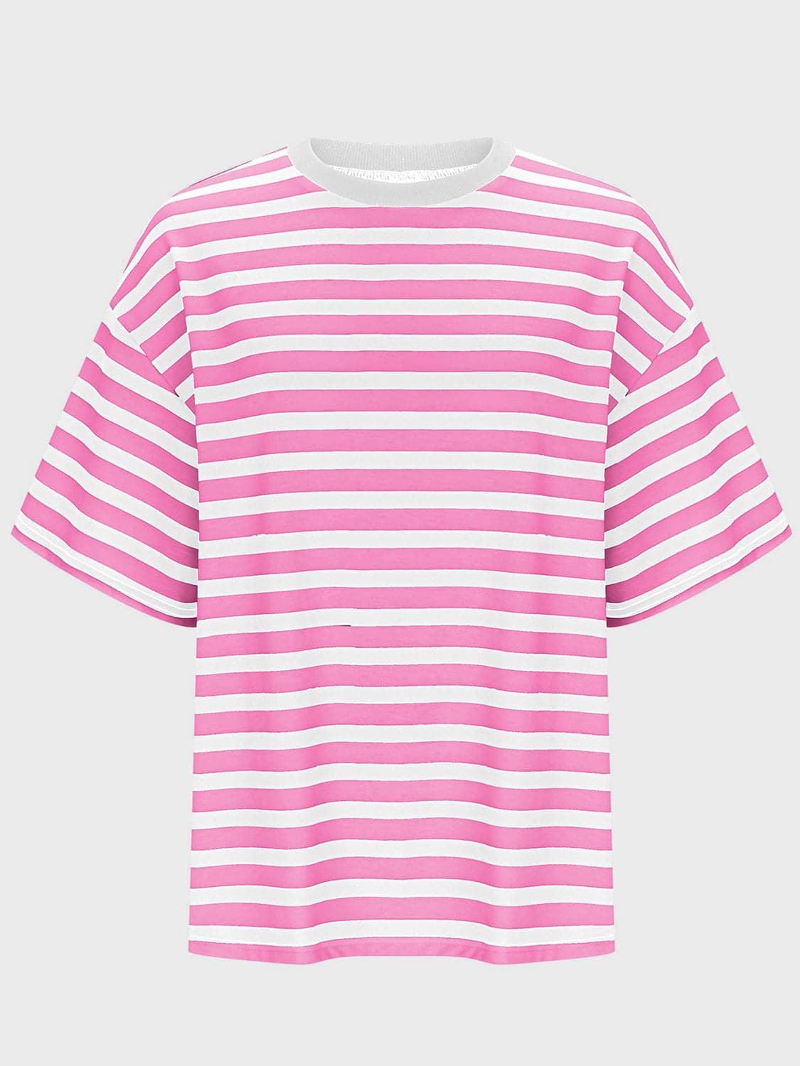 Striped Round Neck Half Sleeve T-Shirt.