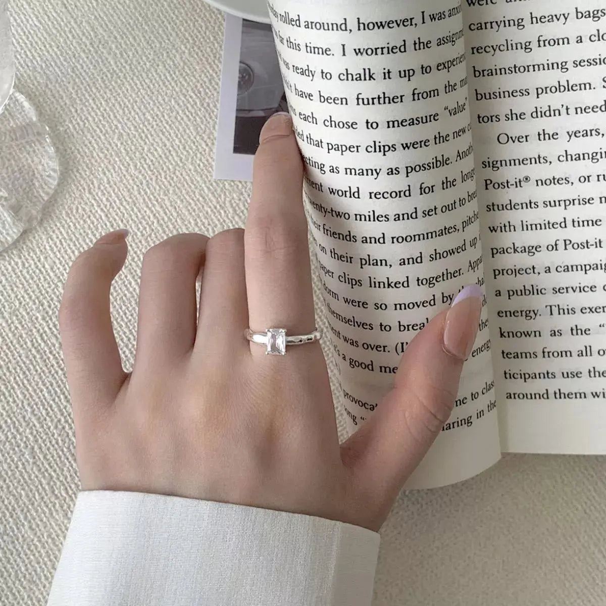 925 Sterling Silver Zircon Geometric Ring Simply Love