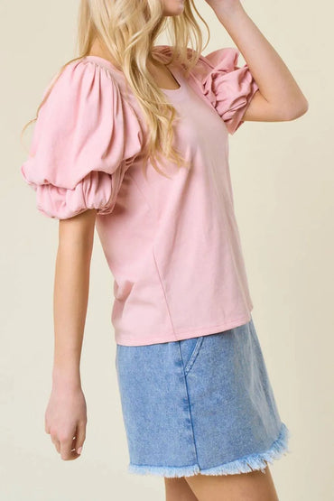 Simply Love: Bubble Sleeve Top