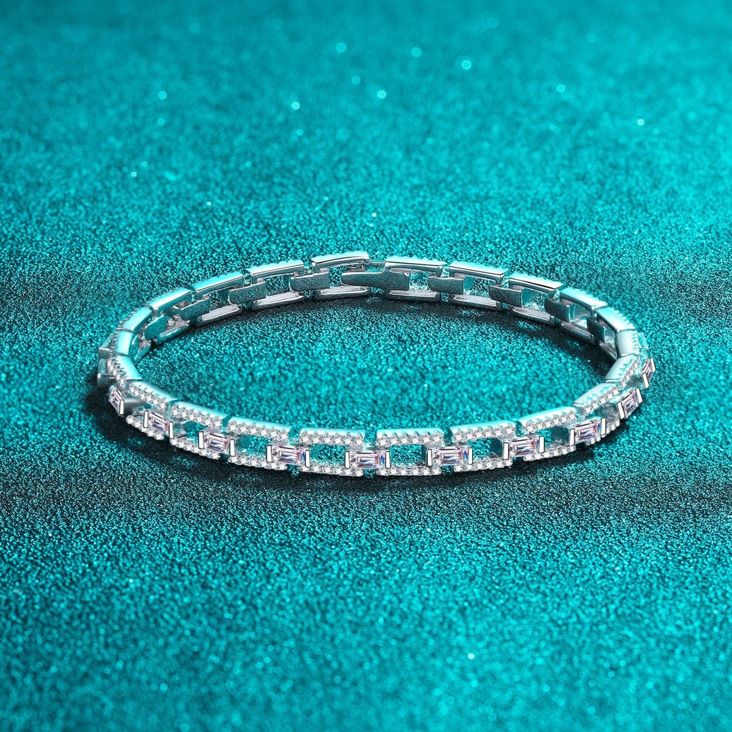 3.2 Carat Moissanite 925 Sterling Silver Bracelet.