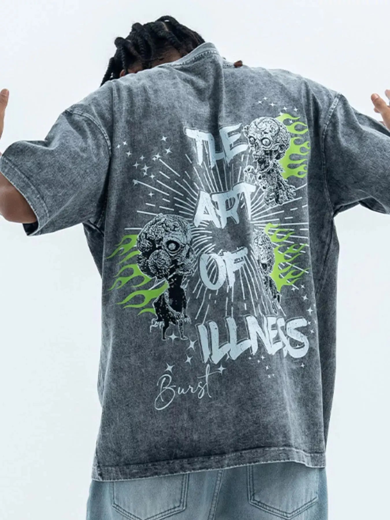 Men's Skull Graphic Round Neck Tee Simply Love