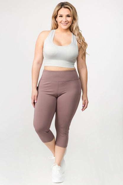 Elevate your workout with high waist pocket capri leggings