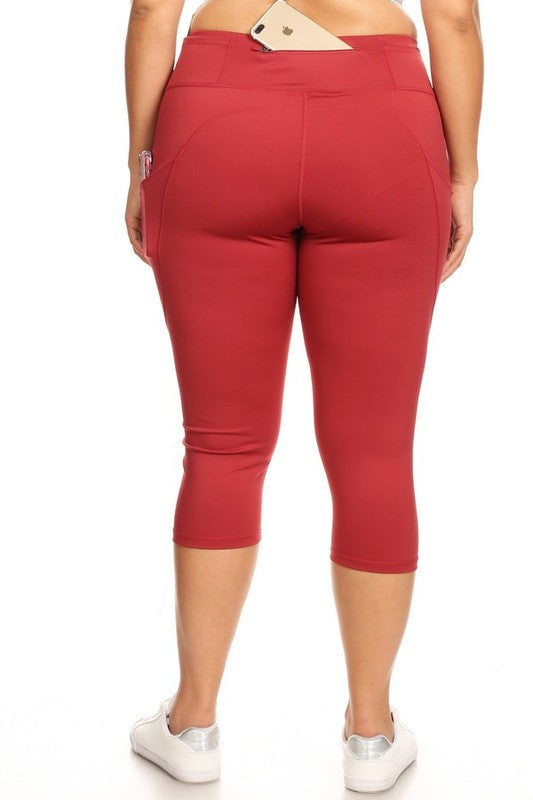 Elevate your workout with high waist pocket capri leggings