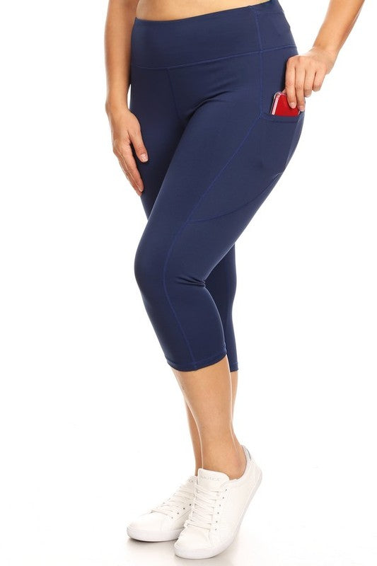 Elevate your workout with high waist pocket capri leggings