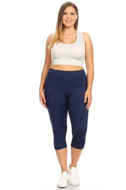 Elevate your workout with high waist pocket capri leggings