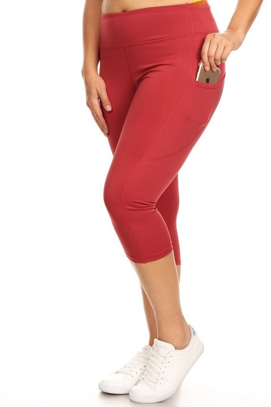 Elevate your workout with high waist pocket capri leggings