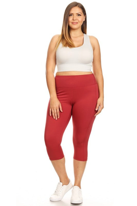 Elevate your workout with high waist pocket capri leggings