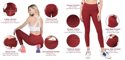 Elevate your workout with high waist pocket capri leggings