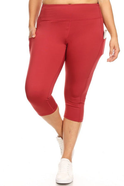 Elevate your workout with high waist pocket capri leggings