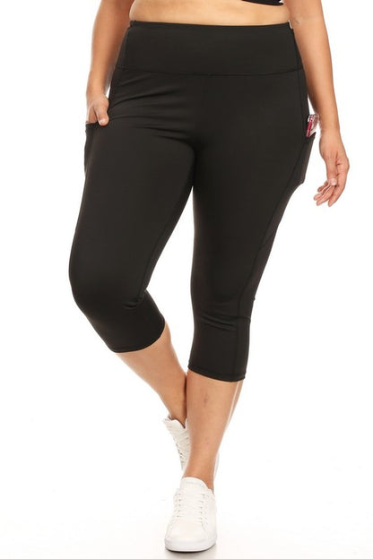 Elevate your workout with high waist pocket capri leggings