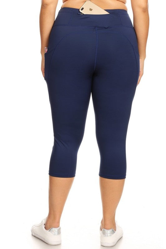 Elevate your workout with high waist pocket capri leggings