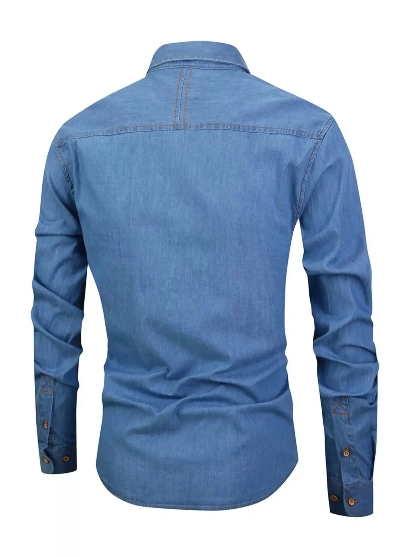 Men's Full Size Button Up Long Sleeve Denim Shirt Plus Size Simply Love