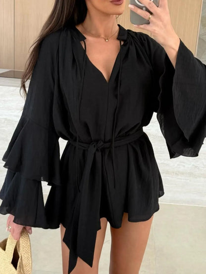 Flirt & Flow Bell Sleeve Mini Dress