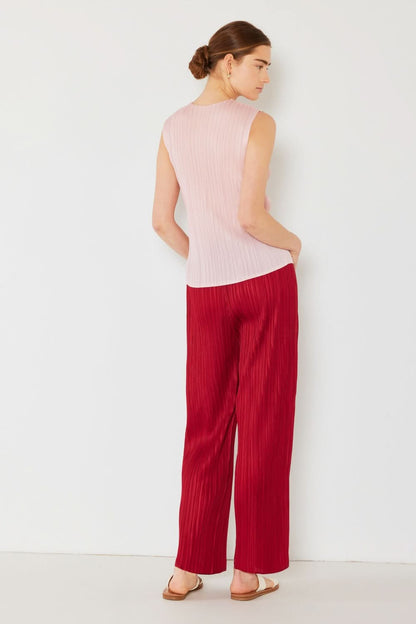 Elegant Pleated Elastic-Waist Straight-Leg Pants for Versatile Styling