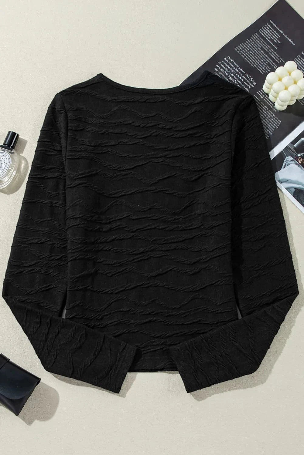 Chic Long Sleeve Blouse - Opaque, Stretchy