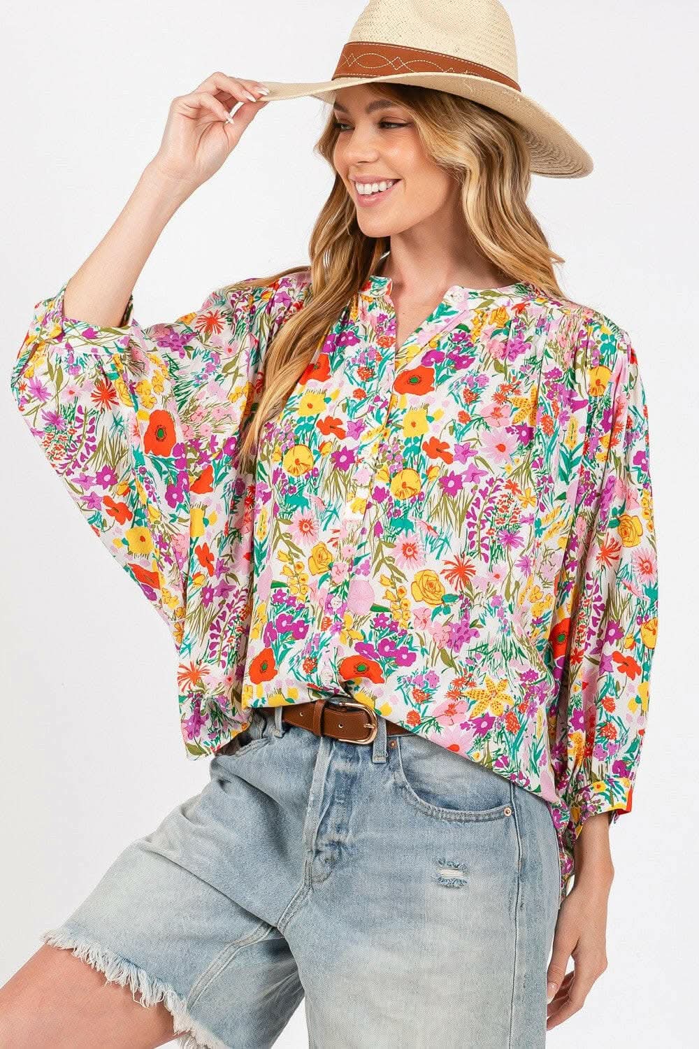 SAGE + FIG Button Down Floral Shirt - Love Salve 