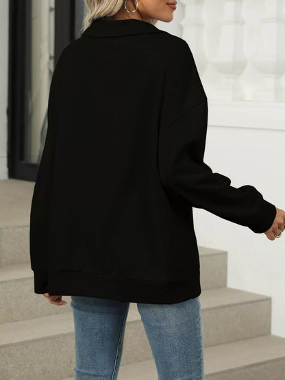 Johnny Collar Long Sleeve Sweatshirt