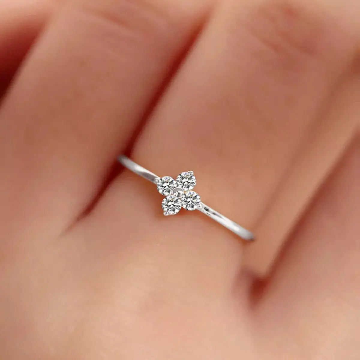 925 Sterling Silver Four-Leaf Clover Ring Simply Love