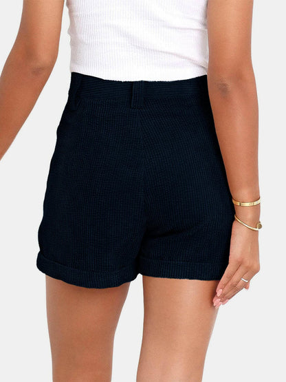 Full Size High Waist Shorts with Pockets.