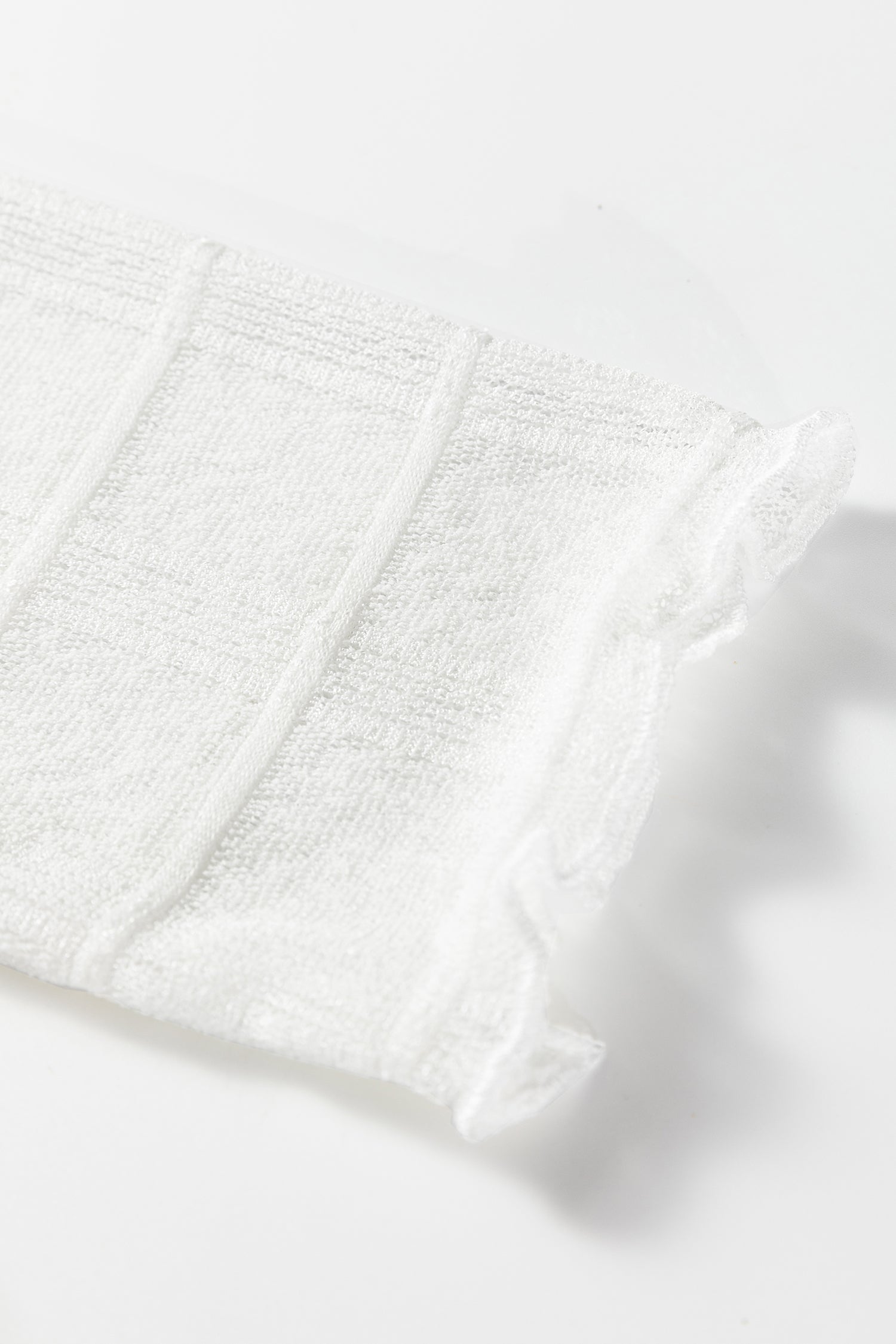 Dear-Lover White Plaid Mesh Top Women's Daily Sheer Long Sleeve Lightweight Dear-Lover Dropshipping