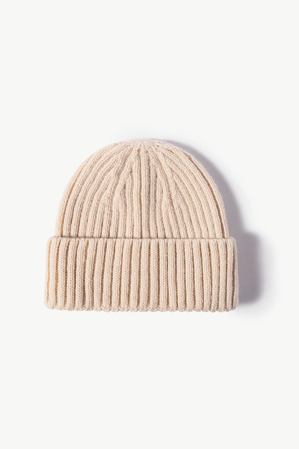 Rib-Knit Cuff Beanie.