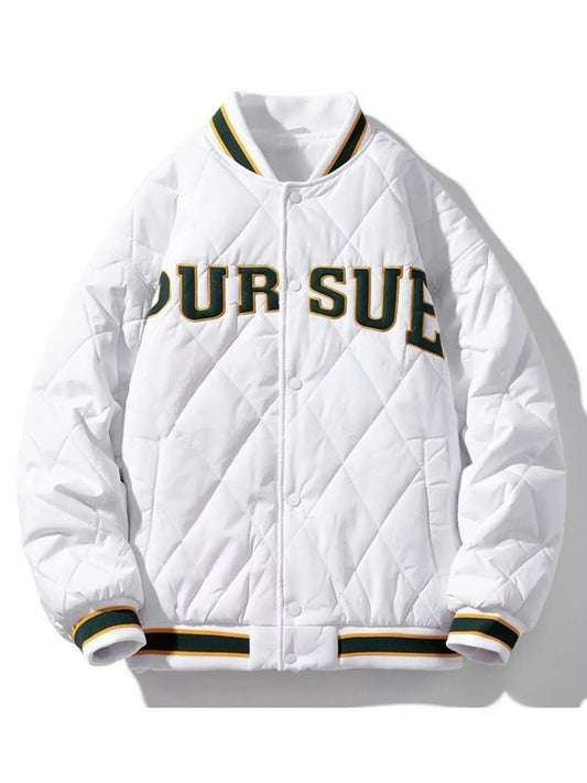 Men's Plus Size Quilted Padded Snap Down Jacket Warm Outerwear Simply Love