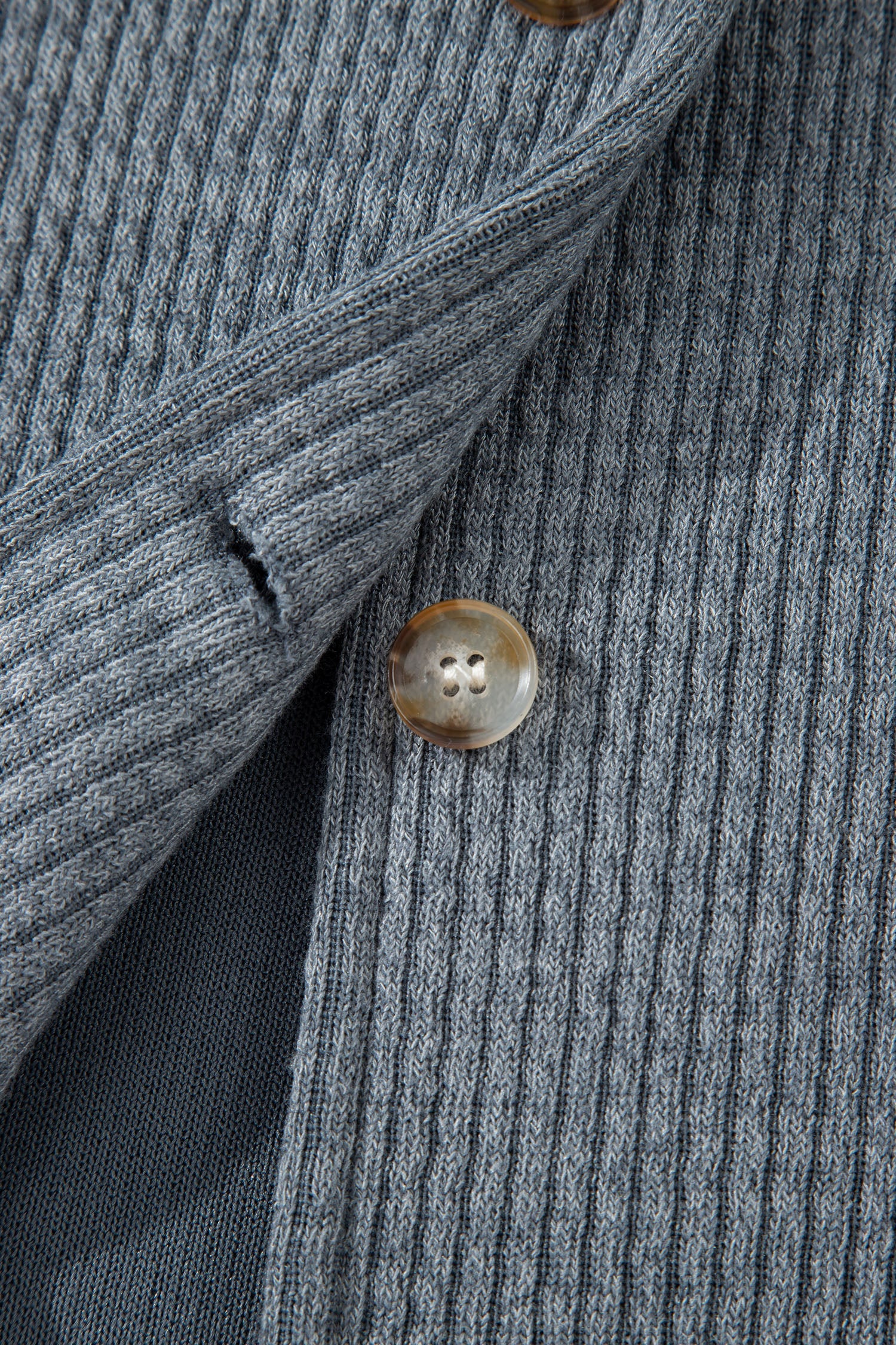 Medium Grey Ribbed Knit Shacket With Button Front Flap Pocket Casual Dear-Lover Dropshipping