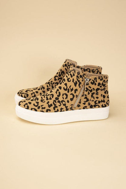 Route-S High Top Leopard Sneakers.