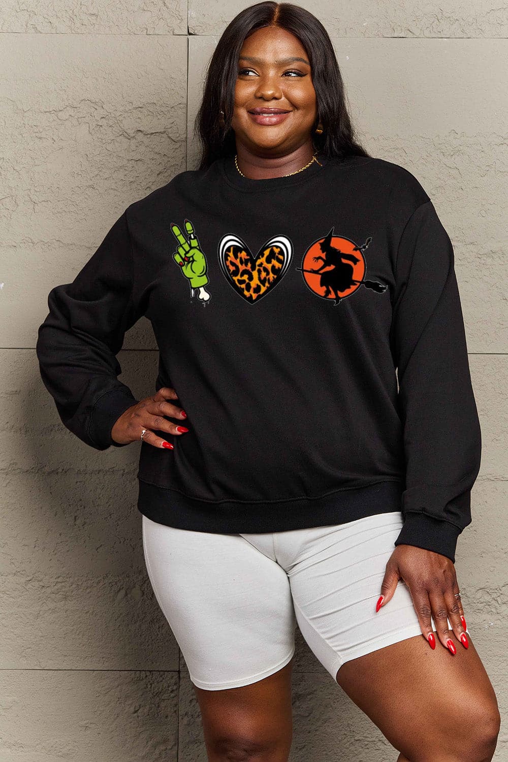 Cozy comfort drop shoulder graphic sweatshirt